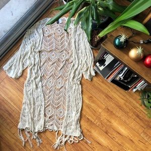 Crocheted Cardigan Cover-Up - Festival Wear